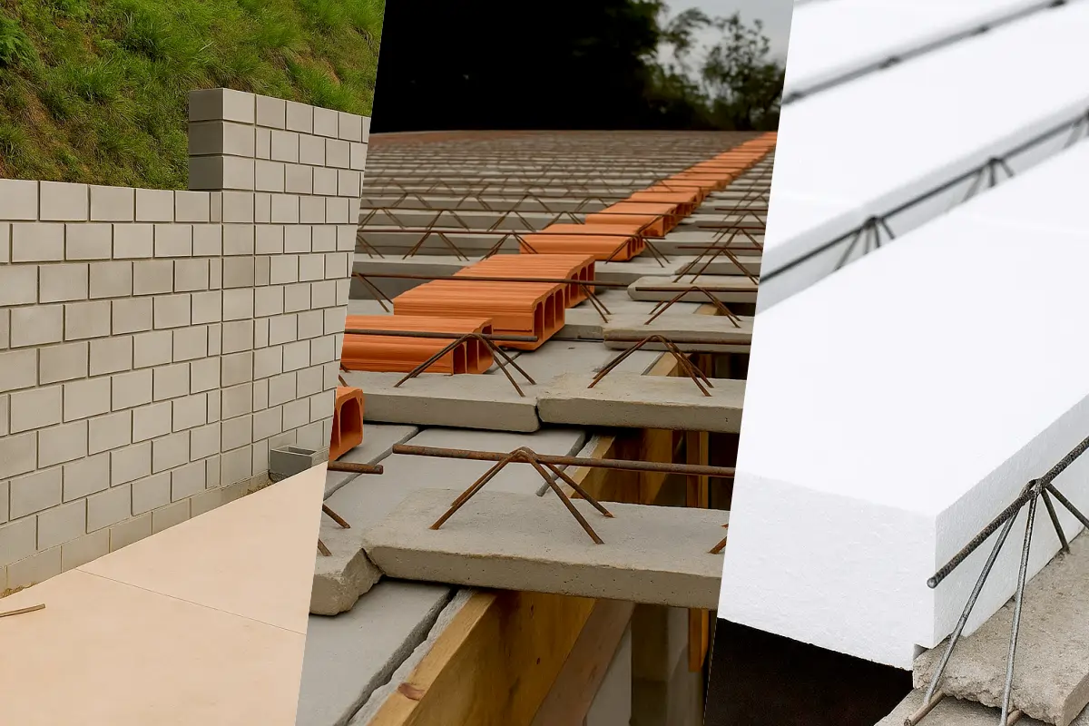 imagem de Blocos de concreto e lajes pré-moldadas